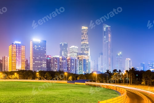 Preview: guangzhou pearl river new town at night