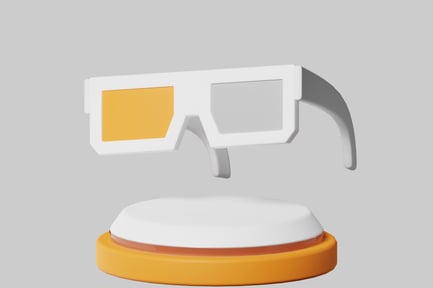 Preview: Pair of glasses with yellow and gray lenses