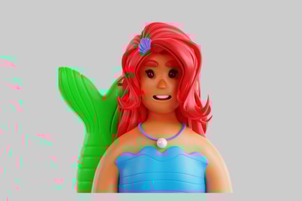Preview: Cartoon cute mermaid character