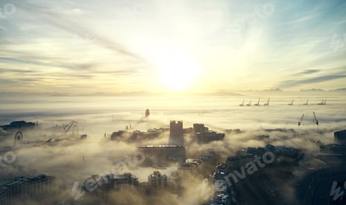 Preview: Shot of mist and clouds along the coast of Cape Town in South Africa