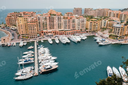 Preview: Harbor with yachts and boats in Moncte Carlo, Monaco
