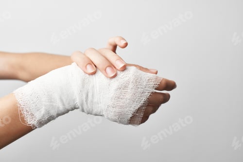 Preview: bandaged arm grass pain treatment hospitalization