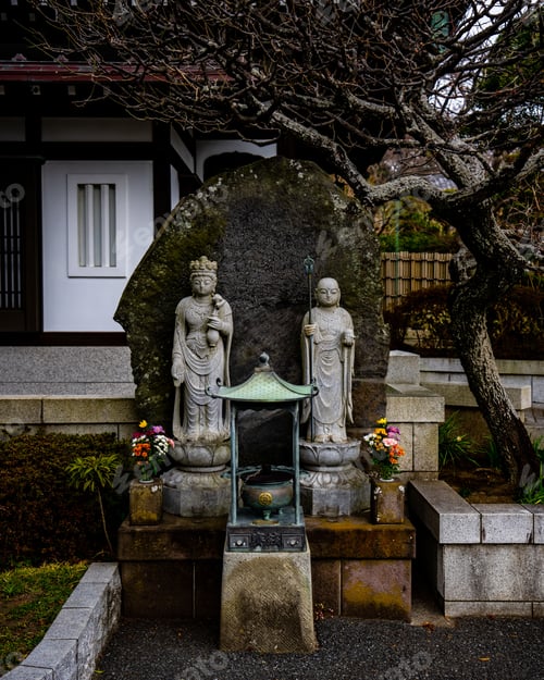 Preview: Buddhist Statue Shrine at Hasadera Temple Kamakura, Japan