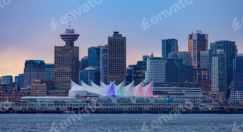 Preview: Canada Place, City Skyline, Urban Downtown Cityscape. Vancouver, BC