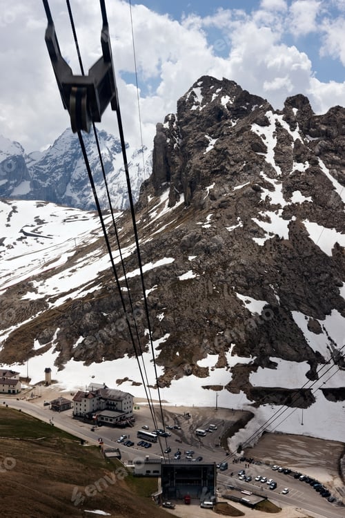 Preview: Chair lift, Pordoi Pass, Dolomites, Italy