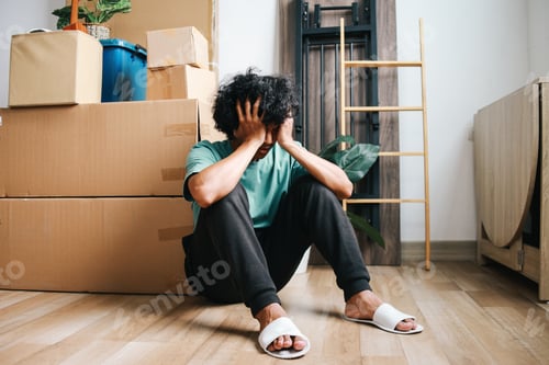 Preview: Stressed Man During Moving to New House