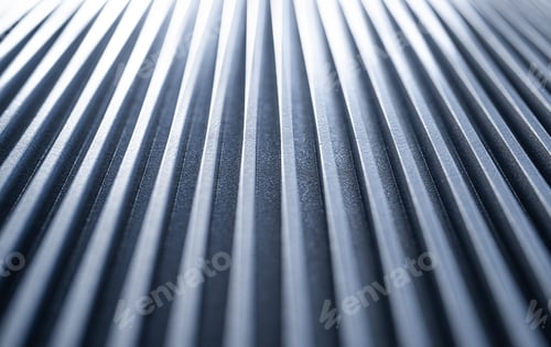 Preview: Close-up of an iron corrugated surface of a device