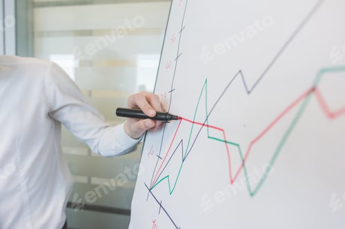 Preview: Close up hand businessman writing diagram