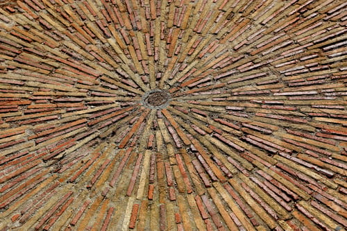 Preview: Cobble concentric mosaic. Patterned floor walkway in the park.
