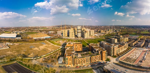 Preview: Aerial drone panoramic image of Kidbrooke Village, London