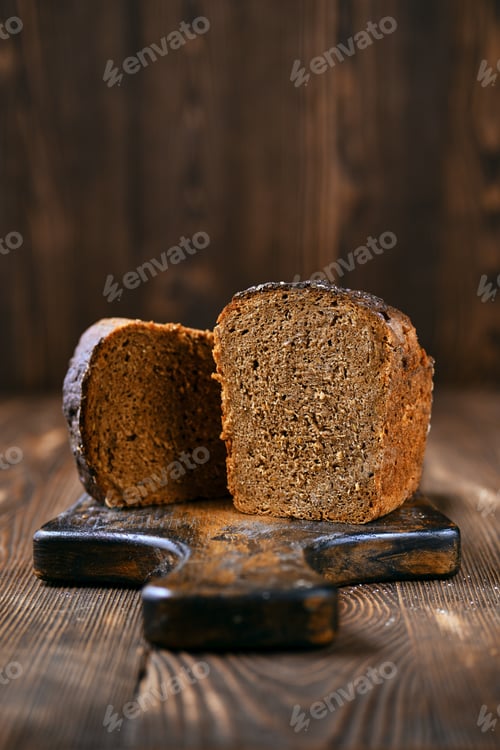 Preview: Loaf of artisan rye bread.