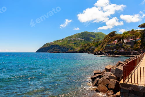 Preview: Amazing sea coast of Ischia, Italy, on a hot summer day