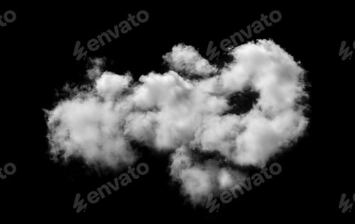 Preview: white clouds isolated on black