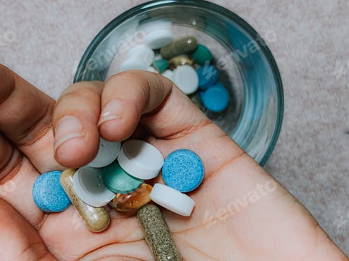 Preview: Closeup shot of medicine tablets