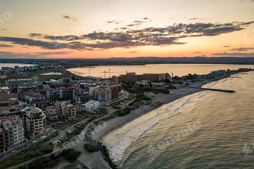 Preview: Aerial view of Pomorie city that is located on Black Sea shore.