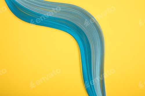 Preview: top view of curved blue lines on yellow background