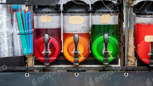 Colorful Slushy Drinks Ready to Quench Thirst
