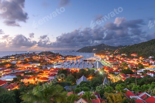Preview: Gustavia, Saint Barthelemy skyline in the Caribbean