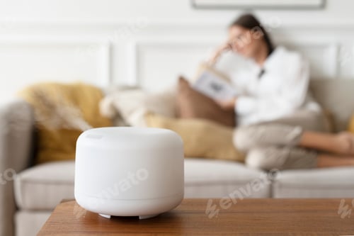 Preview: Woman relaxing in a minimal home