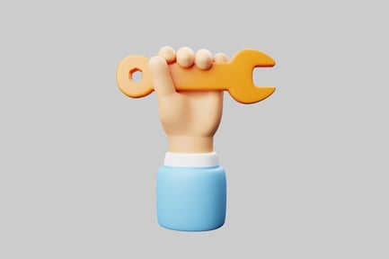 Preview: Cartoon hand holding wrench