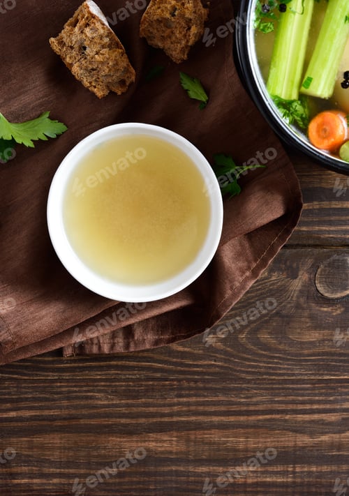 Preview: Chicken broth with vegetables and spices
