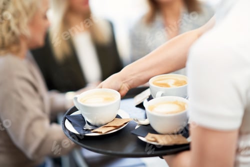 Preview: Picture of coffee on business meeting in restaurant.