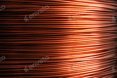 Preview: Close-up of a coil of red copper wire