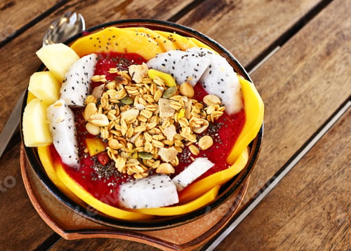 Preview: Smoothie bowl with fresh fruit and granola, healthy eating