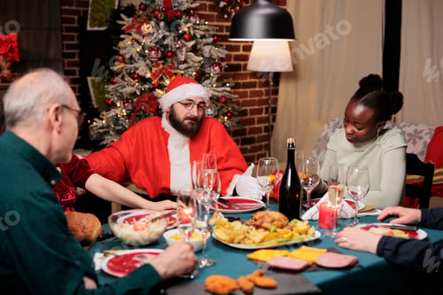 Preview: Jolly santa claus making people laugh
