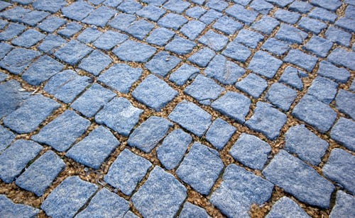 Preview: Gray cobbled road as background