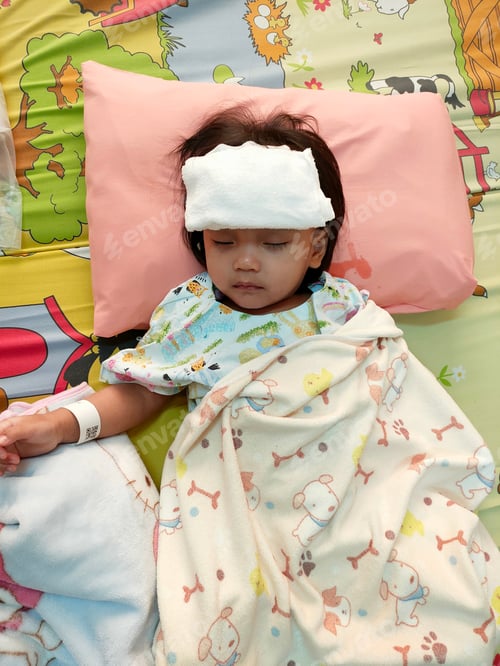 Preview: girl, portrait of child, kid, sick, patient, admit, hospital