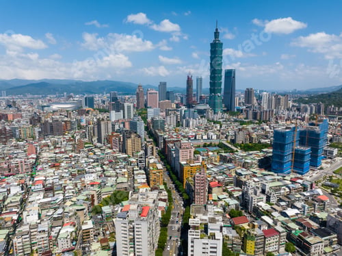 Preview: Taipei, Taiwan 28 September 2022: Aerial view of Taipei city
