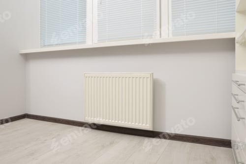 Preview: Modern radiator in room. Central heating system