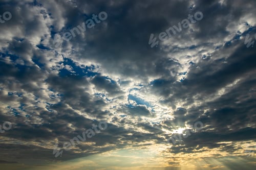 Preview: colorful dramatic sky with cloud at sunset