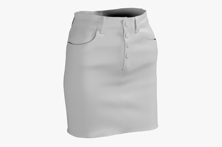 Preview: Denim Mini Skirt with Front Buttons