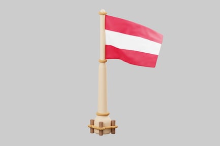 Preview: Austrian flag on a flagpole