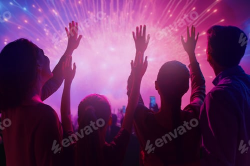 Preview: Family Celebrates with Fireworks in the Night Sky