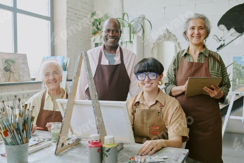 Preview: Portrait of Senior Students and Young Adult Teacher