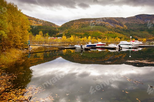 Preview: view on small marina on Hitra island, Norway