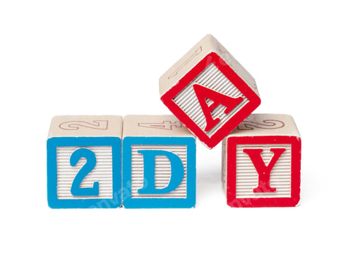 Preview: Colorful alphabet blocks. Word day isolated on white background