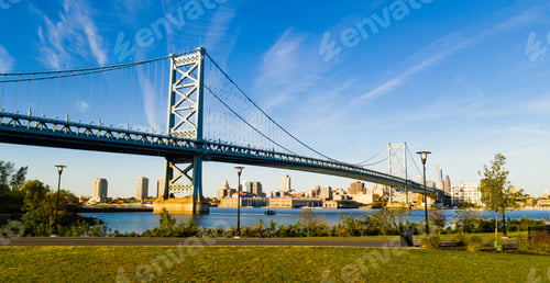 Preview: Ben Franklin Bridge Delaware River Camden NJ Philadephia Pennsylvania