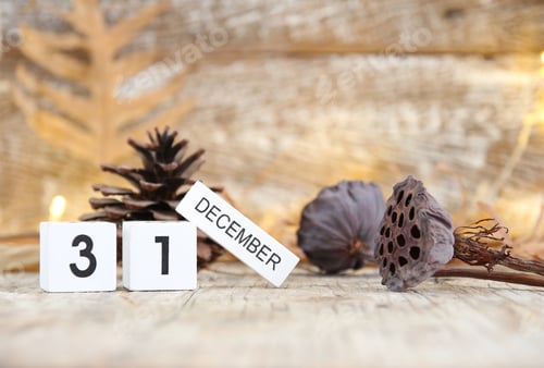 Visualização: véspera de ano novo 31 de dezembro, conceito para plano de fundo