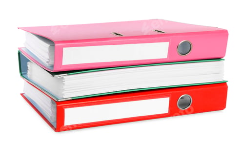 Preview: Many bright office folders isolated on white