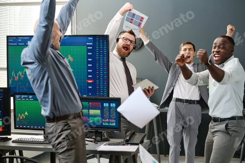 Preview: Cheerful Brokers Celebrating Success