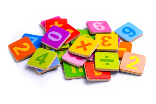Preview: Math Number colorful on white background