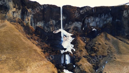 Preview: Drone shot of foss a sidu waterfall