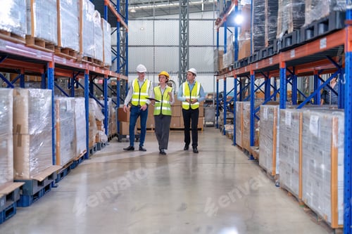 Preview: Group of worker working in warehouse