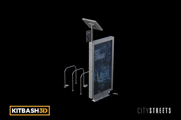 Kitbash: City Streets - Bike Rack 3D, Incl. Bicycle Rack & billboard ...