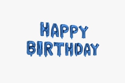 Preview: Blue Foil Balloons: Happy Birthday Message