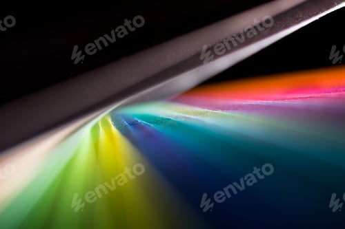 Preview: dynamic composition of colorful papers isolated on black